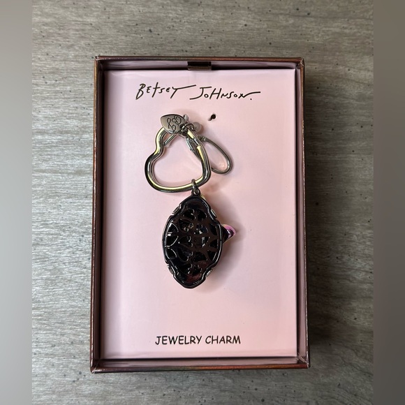 Betsey Johnson Football Silver Tone Keychain - Picture 2 of 3